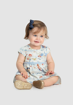 Vestido Evasê Bebê Menina com Estampa Navy Ref.45963