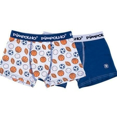 Kit Com 2 Cuecas Boxer Infantil De Algodão Sortida - Pimpolho