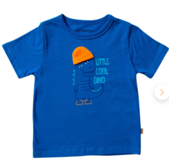 Camiseta Infantil Menino Estampa Dinoflado – Tam.3 a 6 anos – Royal - Marca Alphabeto