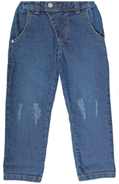 Calça Infantil Menino Basket Animal – Tam. 8 a 10 anos – Jeans - MARCA: ALPHABETO Ref.58303