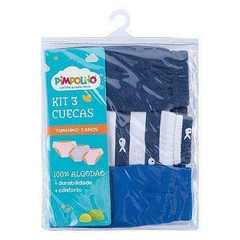 Kit 3 Cuecas Infantil Bebê Slip - Pimpolho - comprar online