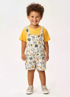 CONJUNTO JARDINEIRA E CAMISETA - JURASSIC