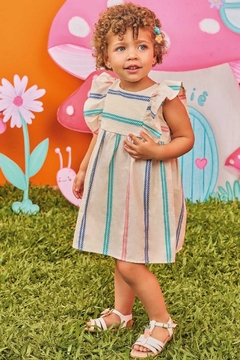VESTIDO KUKIÊ EM LISTRA MAQUINETADO - REF. 75523