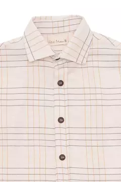 Camisa Bernardo MC Xadrez Azul e Açafrão na internet