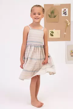 Vestido Chloe Listrado Bordado na internet