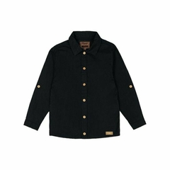 Camisa Em Cambraia Preto Infantil Mundi