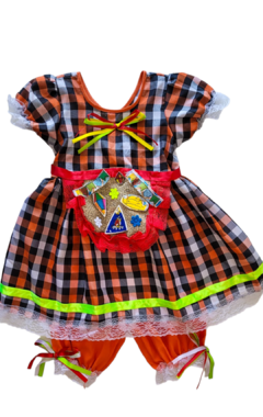 conjunto Junino Xadrez Infantil Menina