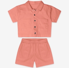 Conjunto Jaqueta curta + short infantil em Sarja - Feminina Marisol - Casulo Moda Infantil