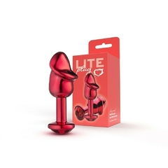 LITE PLUG VERMELHO PÊNIS M COM PEDRA VERMELHA