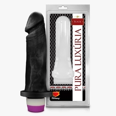 PÊNIS REALÍSTICO COM VIBRO BLACK 18X4,5CM