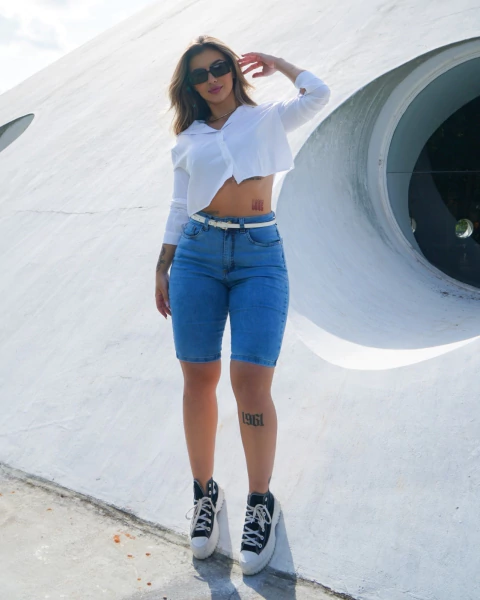 Bermuda Ciclista Lavagem Clara