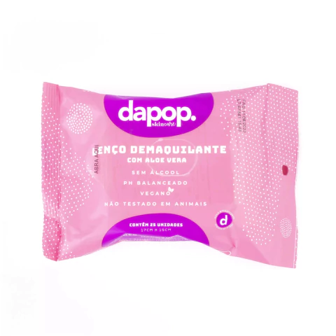 lenço demaquilante com aloe vera - dapop - comprar online