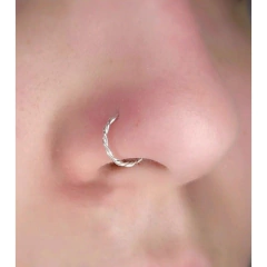 Piercing Nariz Argola em Prata 925 ou Banhada à Ouro