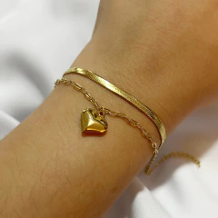Pulseira em Aço Inoxidável Dourado Diversas Feminina - loja online