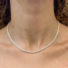 Colar Cordão Baiano Folheada à Prata na internet