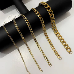 Corrente Elo Grumet em Aço Inoxidável Banhado à Ouro 18K Masculina na internet