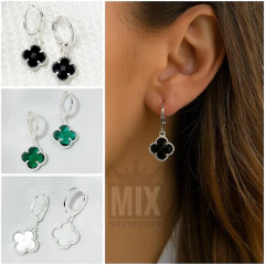 Brincos Argola Trevo Folheada à Prata