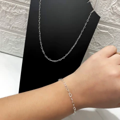 Kit Colar e Pulseira Corações Folheado à Prata - comprar online