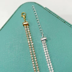 Pulseira Riviera Dupla Folheada à Prata ou Ouro na internet