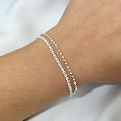 Pulseira Cobra Tartarugas Riviera Dupla Folheada à Prata