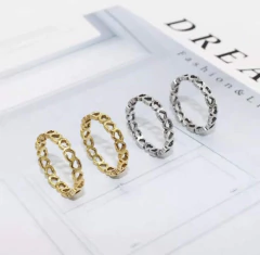 Anel Feminino Corações em Aço Inoxidável - comprar online