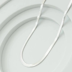 Colar Fita Laminada Feminina Folheada à Prata 925 - comprar online