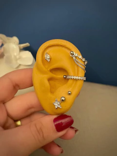 Piercing Jóia Flat Trágus Helix Aço Cirúrgico Banhado