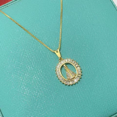 Colar Santinha Nossa Senhora Aparecida Folheado Feminino na internet