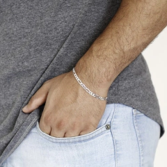 Pulseira Masculina Elo 3x1 Prata 925 Legítima na internet