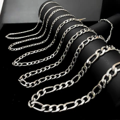 Corrente Masculina Elo Três Por Um em Aço Inoxidável