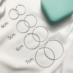 Brinco de Argola em Aço Inoxidável Antialérgico - Mix Acessórios