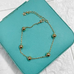 Pulseira Folheada à Ouro Olho Grego Bolinha Feminina na internet