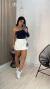 Cropped Poliamida de uma Manga Feminino