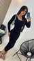 Vestido Canelado Premium Manga Longa Feminino - comprar online