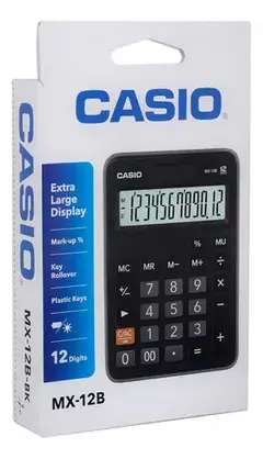 Calculadora Casio de escritorio MX-12B negra 12 dig - comprar online