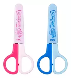 Tijera escolar Deli Bimpees 12 cm con funda