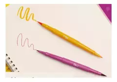 Marcador Paper Mate Flair Duo fino/brush x 8u - comprar online