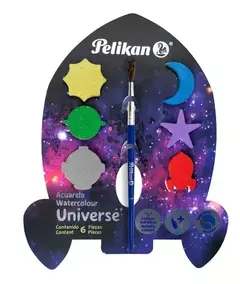 Acuarela Pelikan Metalizada x 6 pastillas + pincel