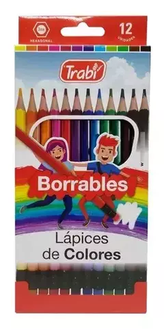 Lapiz Trabi resina color largo Borrables x12