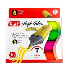 Resaltador Trabi High Texter x 4 FLUO