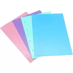 Carpeta Lama Escolar 2 Tapas A4 PP Pastel