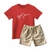 Conjunto Infantil Masculino Camiseta Ayrton Senna e Short Moletinho Bege - Mouped