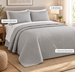 VERANO COMPLETO: Sábanas 600 Hilos + Cubrecamas + Almohadas - comprar online