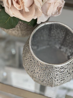 Fanal metalico plata grande - tienda online