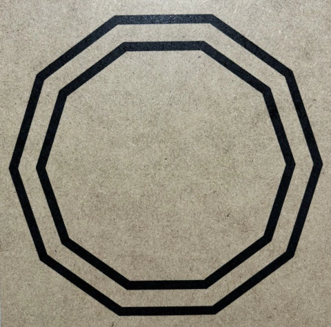 Gráfico Decágono em MDF Cru - 17cm x 17cm x 3mm