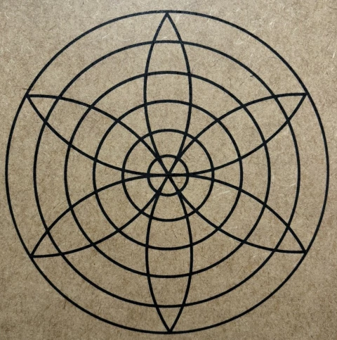 Gráfico Harmonia em MDF Cru - 17cm x 17cm x 3mm