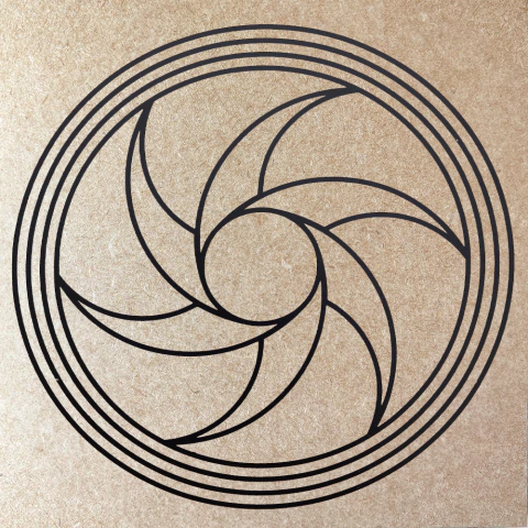 Gráfico Triturador em MDF Cru - 17cm x 17cm x 3mm - comprar online