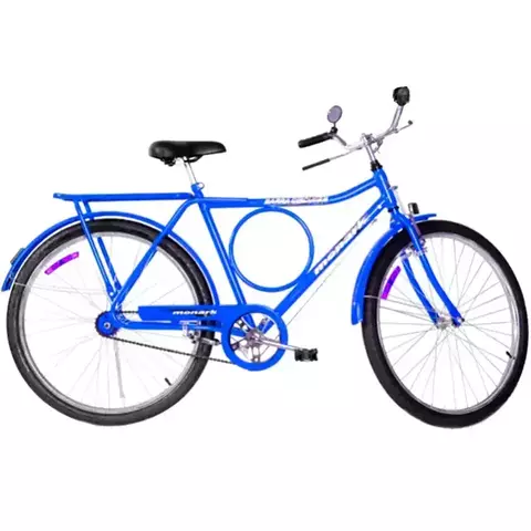 Bicicleta Aro 26 Monark Barra Circular Freio Varão - Azul
