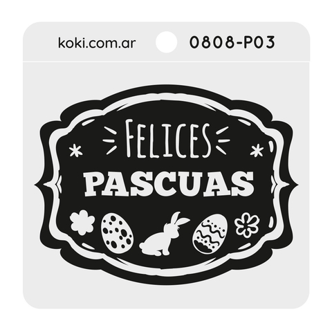 03 | Sello Pascuas 8x8 - Felices Pascuas (5 unidades)