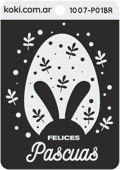 B01 | Sello Pascuas 10x7 Bajo Relieve - Huevo con orejas (5 unidades)
